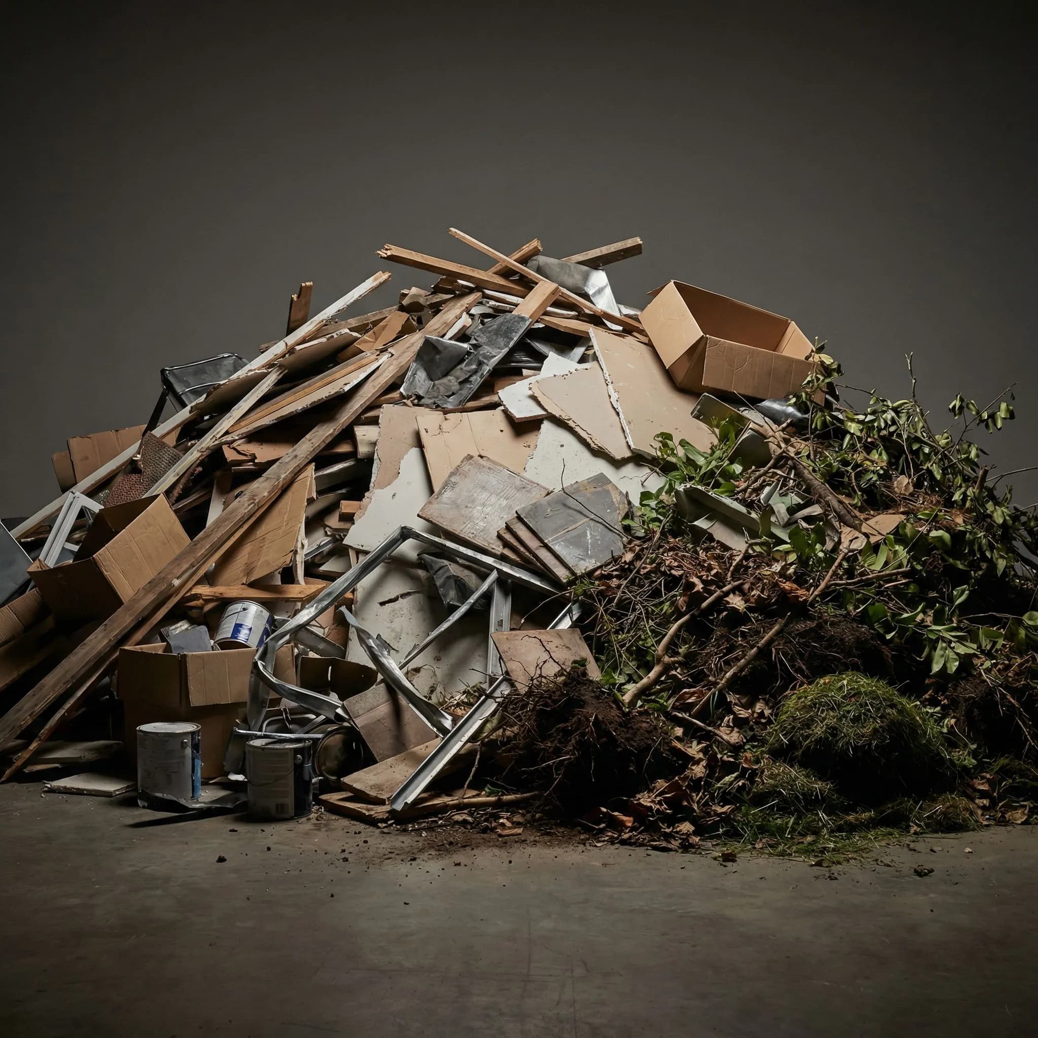 Approximate volume of waste that fits in a 12 yard skip — ~120 black bags