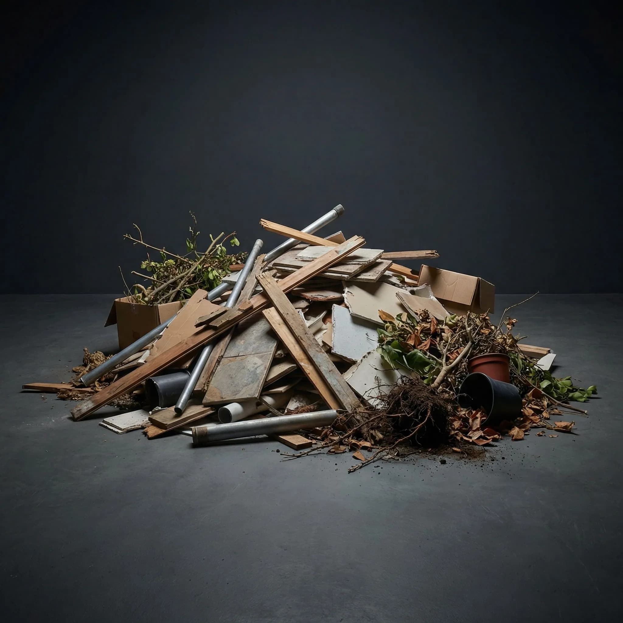 Approximate volume of waste that fits in a 6 yard skip — ~60 black bags